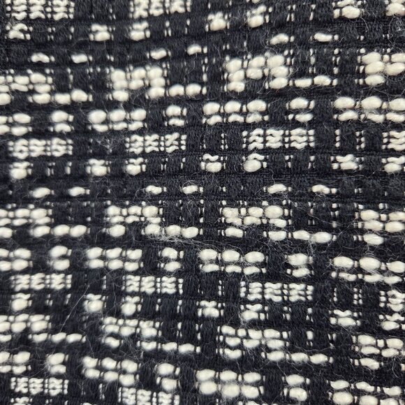 Ann Taylor Tweed Mini Skirt Black & White w/ Fringed Hem Size 8 - Picture 3 of 11